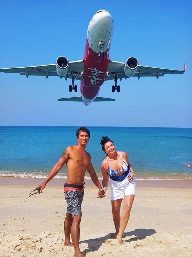 Corby on holiday with boyfriend Ben Panangian. Picture: Instagram