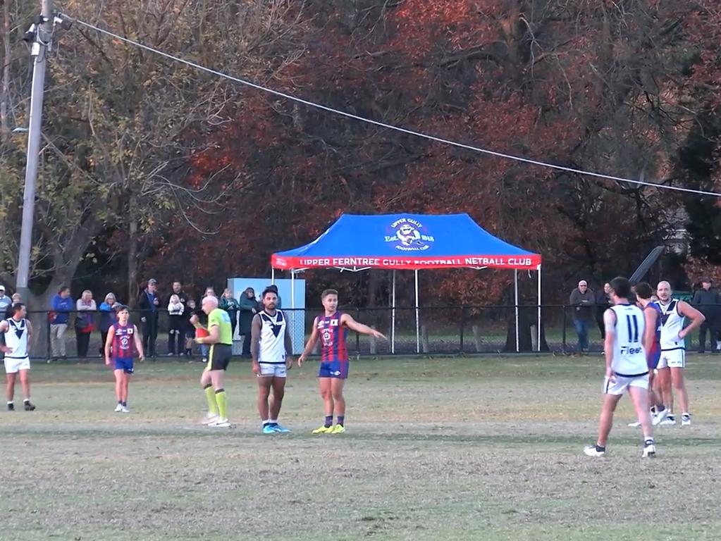 The alleged assault appeared to have occurred moments before the final siren of the Division 3 clash between Coldstream and Upper Ferntree Gully. Picture: Eastern Football Netball League
