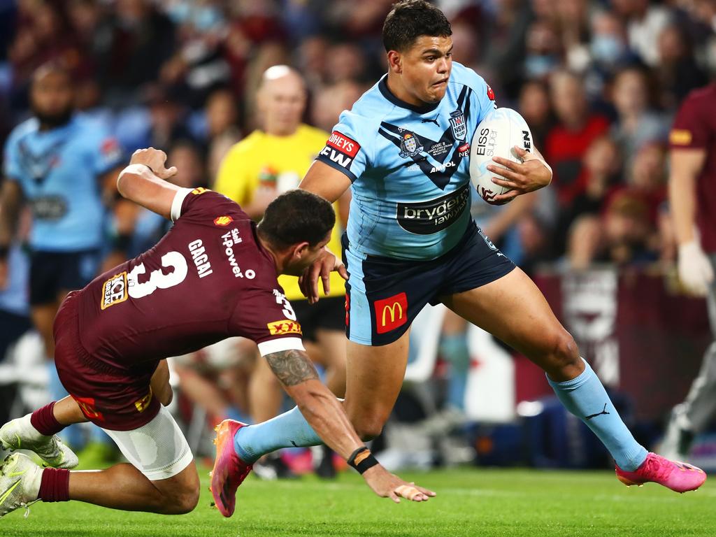 Latrell Mitchell is a proven match winner at Origin level. Picture: Chris Hyde/Getty Images