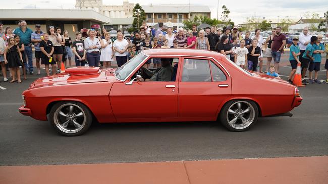 Arriving in style at the 2023 Kingaroy State High School formal.