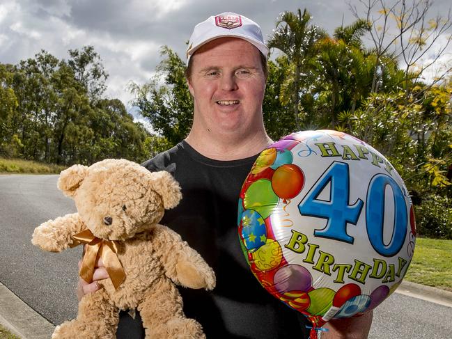 Nathan Watson celebrated his  40th birthday with strangers yesterday (Sunday) who organised a parade for him to drive up and down his road.  Picture:  Jerad Williams