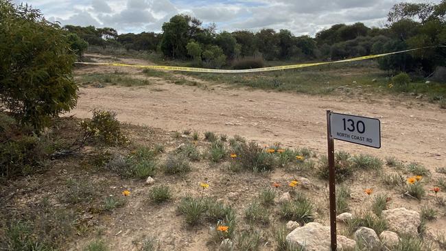 The scene of the alleged murder at Port Neill where the caravan was situated. Picture: Todd Lewis