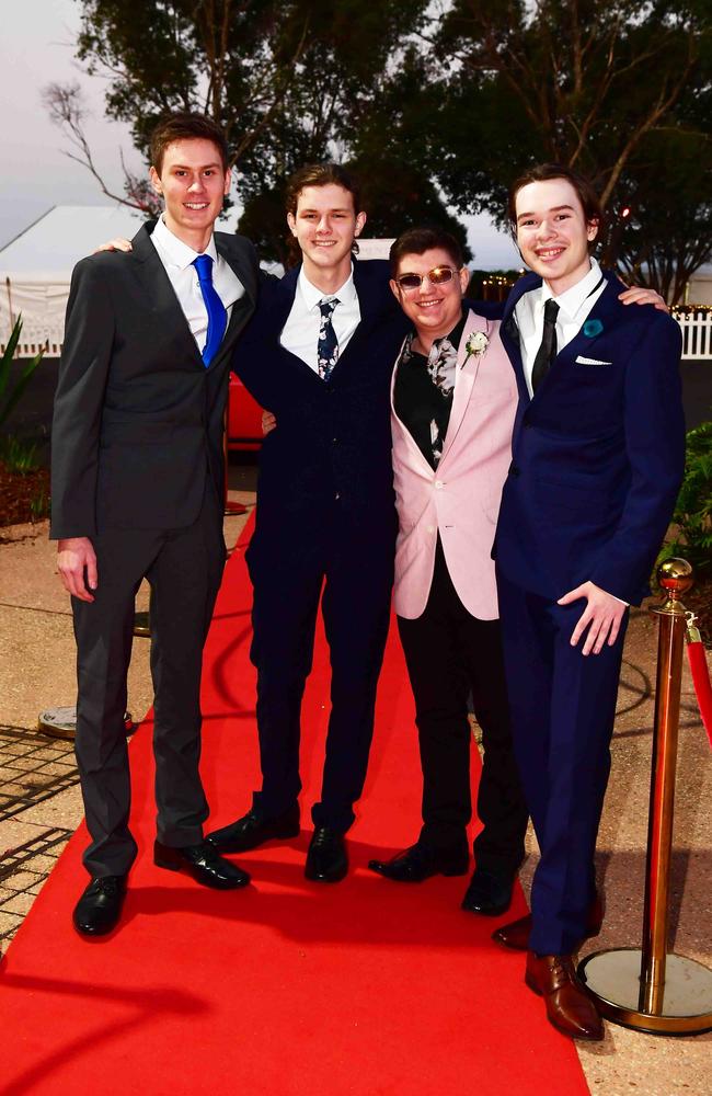 James Dale, Jackson Van Durpol, Jackson Fong and Aydan Contessa at year 12 formal, Unity College. Picture: Patrick Woods.