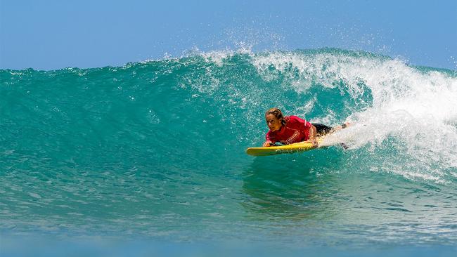 Four-time World Para Surfing Champion Sam Bloom in action.