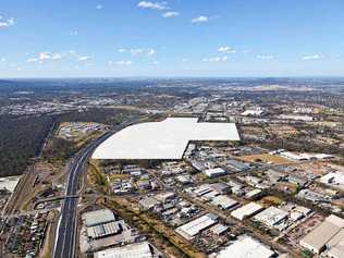 WACOL’S SHOT IN THE ARM: Aerial shot of the 60ha site for the new business and industry park Metroplex Westgate. Picture: Contributed