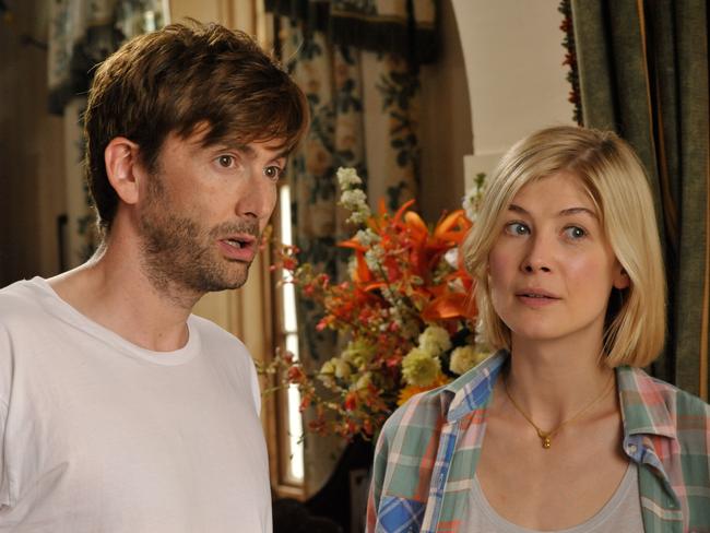 Popular actors ... David Tennant and Rosamund Pike.