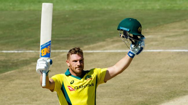 Aaron Finch smashed the highest international score earlier this year. Picture: AFP