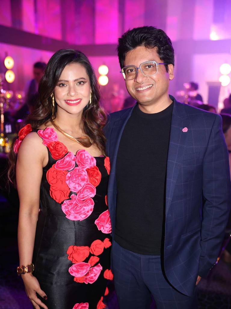 Diparna Baral and Suvro Mondal at the A.B. Paterson College Foundation Gala Ball at QT Gold Coast for Gold Coast at Large. Picture, Portia Large.