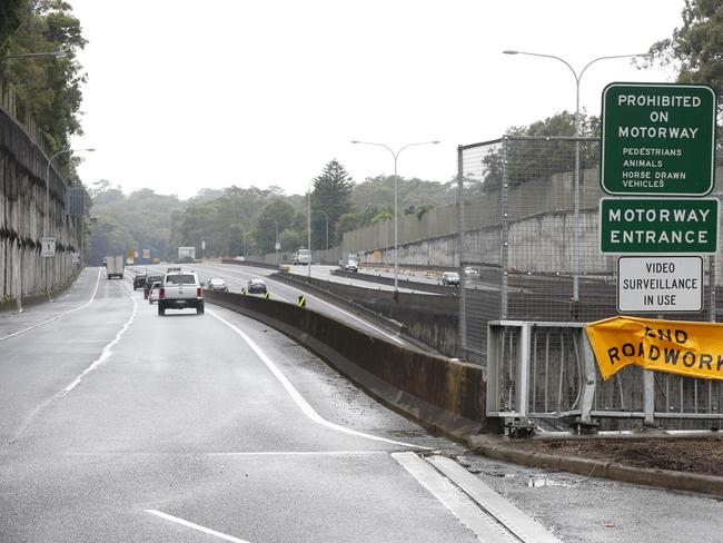 The M2 on-ramp at Pennant Hills Road Carlingford. Picture: David Swift.