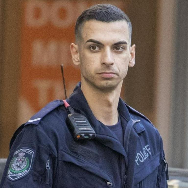 NSW Police officer Beau Lamarre-Condon handed himself into Bondi Police Station on Friday. Picture: Liam Mendes