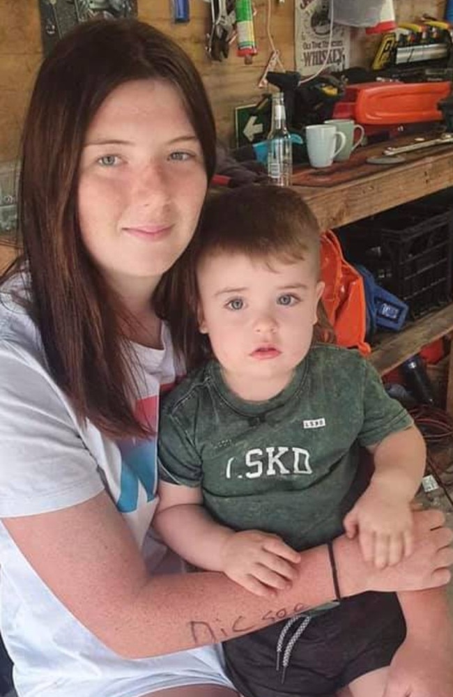 Chloe Rowe, 16, pictured with Karter before her chroming incident. Picture: Supplied