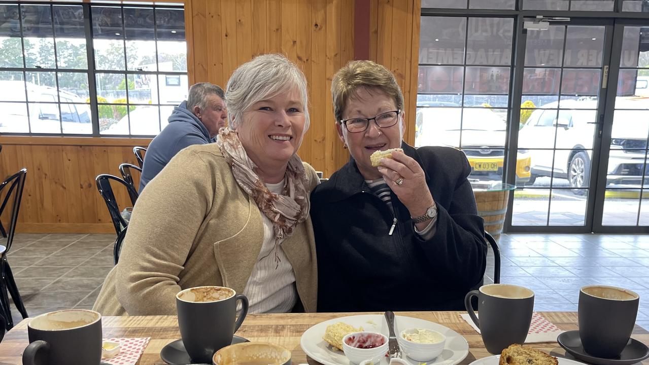 Christine Williamson and Lynn Gilmour tried out a few of the delicious treats available at the revived Vincenzo’s store. Photo: Madison Mifsud-Ure / Stanthorpe Border Post