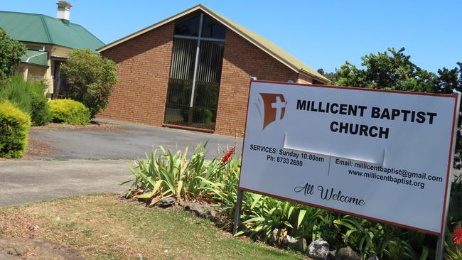 The Millicent Baptist Church has sparked outraged among the LGBTIQA+ community for its regressive stance on Wattle Range Council flying a pride flag. Picture: Arj Ganesan