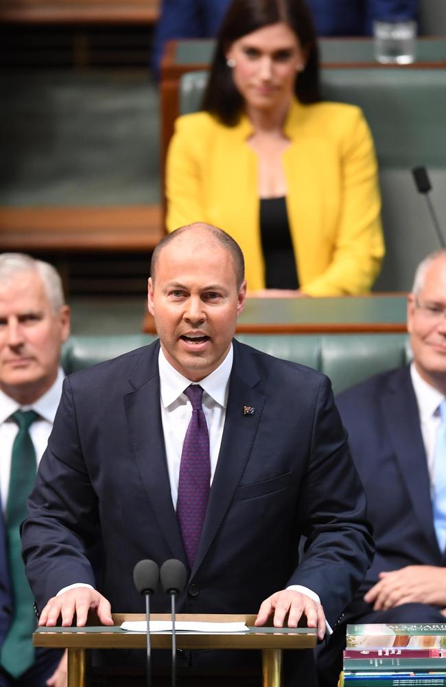 Treasurer Josh Frydenberg announced the Budget is back in the black. Picture: AAP 