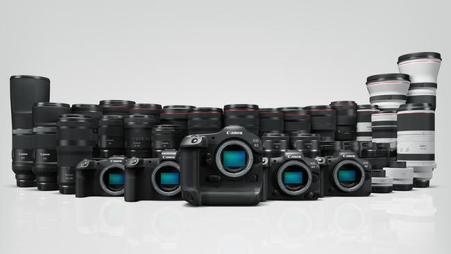 Canon EOS R3 camera and RF mount lenses