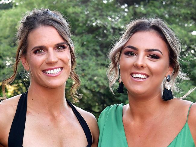 Players Chelsea Randall and Ebony Marinoff at the Adelaide Crows Women's Club  Champion Dinner, at the Wine Centre.Picture: Bianca De Marchi