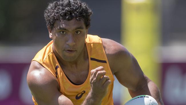 Tevita Pangai Junior. The Brisbane Broncos during day one of pre-season training at Red Hill. Pic Peter Wallis