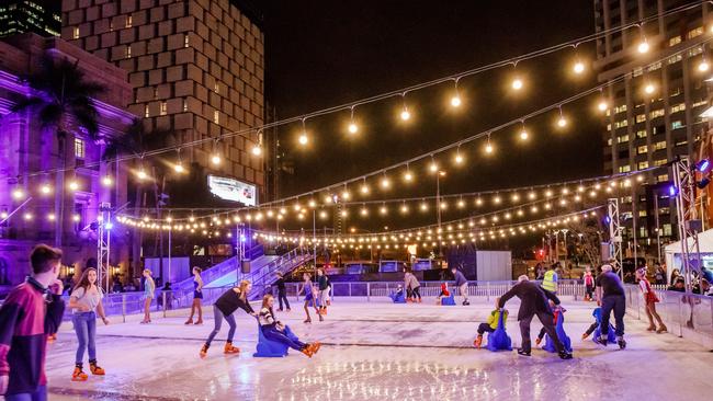 Skating at Winter Festival in Brisbane. It is now coming to Adelaide.