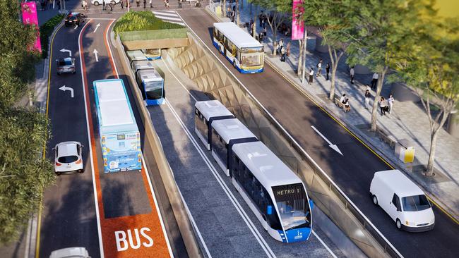 Construction of an underground tunnel for the Brisbane Metro is planned to start in 2020 and will form part of Council’s vision to transform Adelaide Street into a premier green, shady and accessible entryway to the CBD.