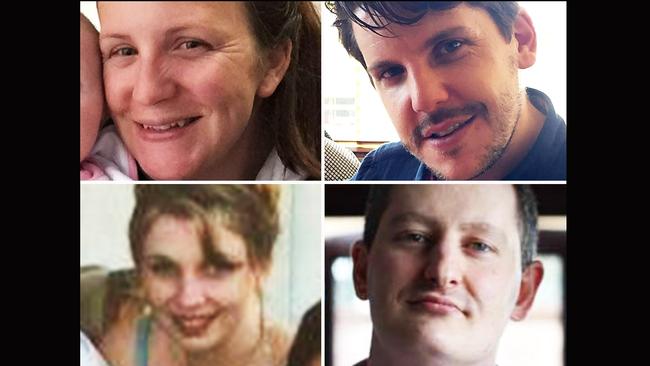 Dreamworld victims Kate Goodchild Luke Dorsett Roozi Araghi and Cindy Low. Picture: Supplied