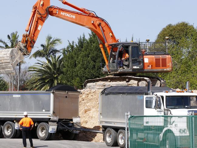 Viewed from Wattle street, the area bound by Walker Avenue, Parramatta Road , Wattle street and and Allum street Haberfield, where houses have been demolished and WestConnex construction is underway.   Picture: John Appleyard