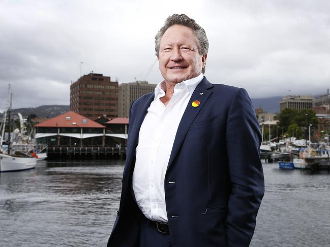 Founder of the Minderoo Foundation Andrew Forrest is committed to increasing the  legal purchasing age of tobacco in Tasmania. Picture: Zak Simmonds