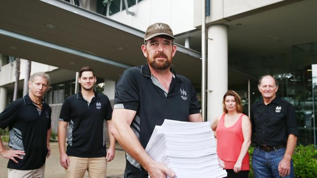 Macalister Brewery owner Rob Callin in 2018 delivered a petition with 2101 signatures calling for Cairns Regional Council to reject a development application for a development on the cane fields behind the Smithfield brewery. PICTURE: BRENDAN RADKE