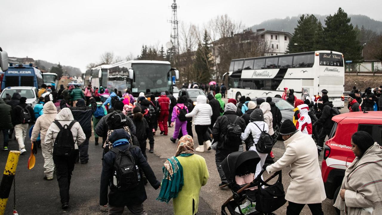 It was after a call by Neapolitan TikTok star Rita De Crescenzo to join her in the small town in the central Abruzzo region, causing huge traffic jams and chaos. Picture: Emanuele Valeri/ANSA/AFP