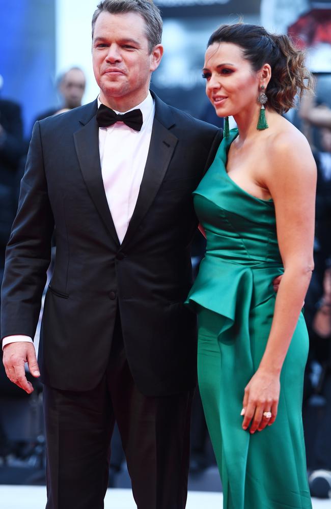 Matt Damon and his wife Luciana Barroso. Picture: Ian Gavan/Getty Images