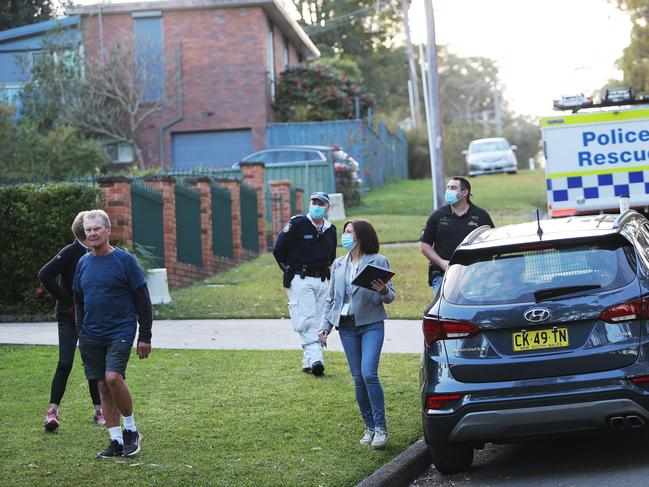 Strike Force Arapaima detectives at the former Camp Kanangra scout camp at Nords Wharf. Picture: Peter Lorimer