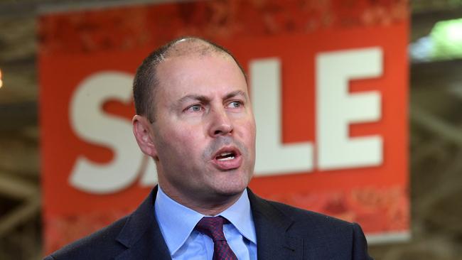 Federal Treasurer Josh Frydenberg is seen at Bed Bath N' Table in Hawthorn in Melbourne, Wednesday, July 10, 2019. The Treasurer was promoting the governments' recently legislated tax cuts. (AAP Image/Julian Smith) NO ARCHIVING