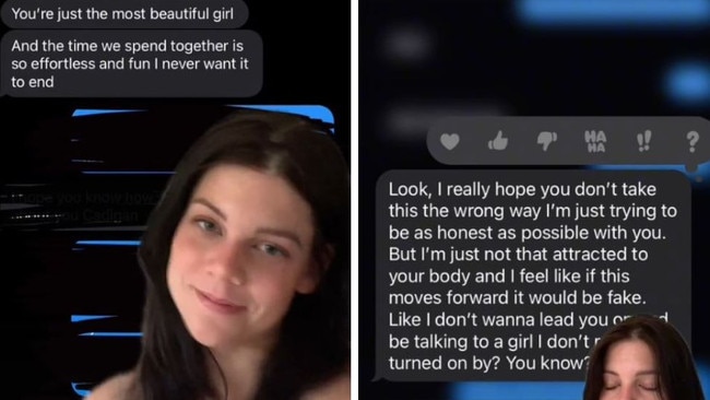 Some of the messages that TikTok user Cadigan Smith received. Picture: TikTok/@cadigansmith