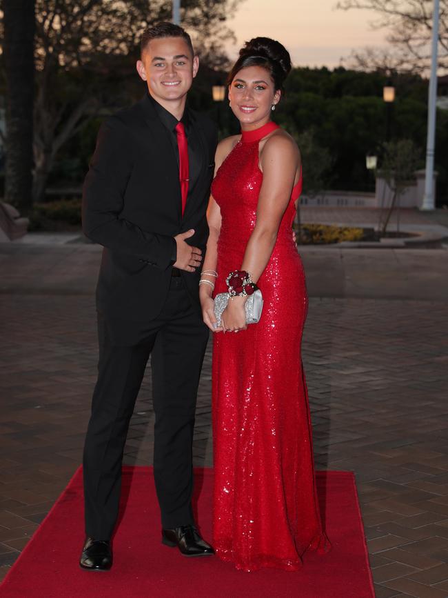 Shante Elkington, 17, and Kaleb Kramer, 17, at the Ormeau Woods School formal at Links Resort, Hope Island. Picture Glenn Hampson