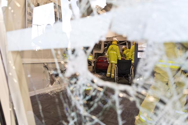 Emergency serives at Rangeside Medical Centre where a car has been driven into the building, July 14, 2020. Picture: Kevin Farmer