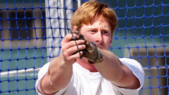 Aaron Fish pictured at Gold Coast’s Super Sports Centre during an athletics meet in 2000. Picture: David Kapernick.