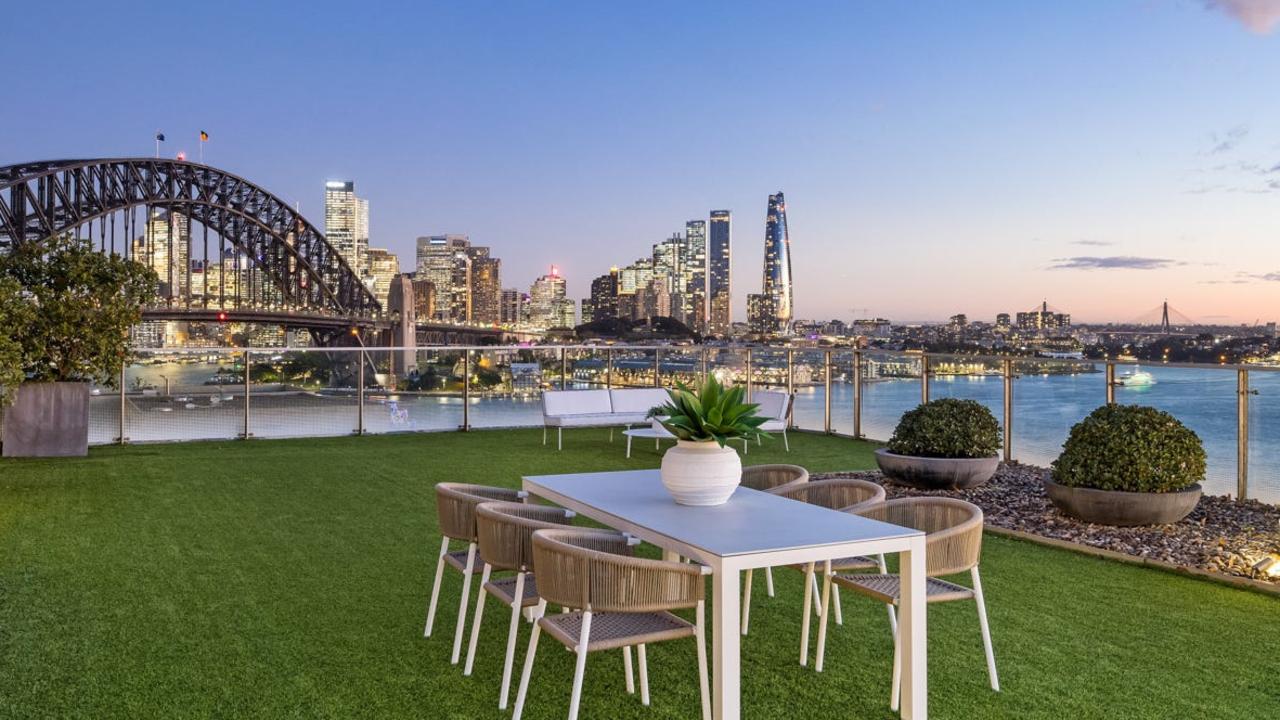 1201/8 Glen St, Milsons Point, which comes with this huge terrace, has an $11m price guide