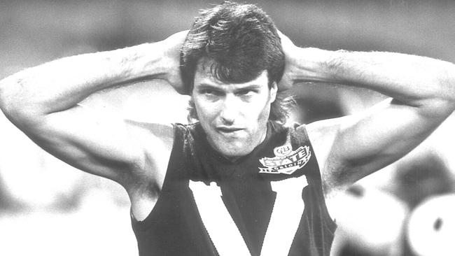 Paul Roos during training in 1993. He would captain and be one of the best players for his state in the 1980s and 1990s. Picture: Jamie Davies