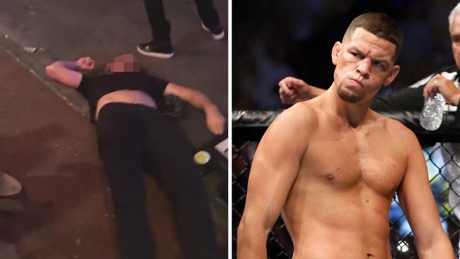 Nate Diaz and the man he put to sleep.