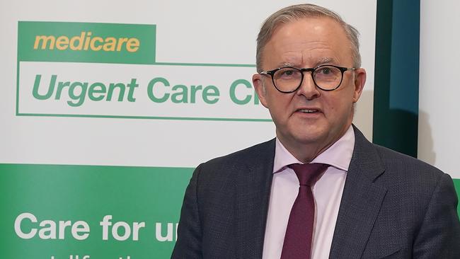 Prime Minister Anthony Albanese promised voters they would be able to have minor broken bones treated at the clinics. Picture: NCA NewsWire / Luis Enrique Ascui