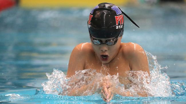 Ethan Liu of Knox Pymble competes in the Boys 10 100m Breaststroke