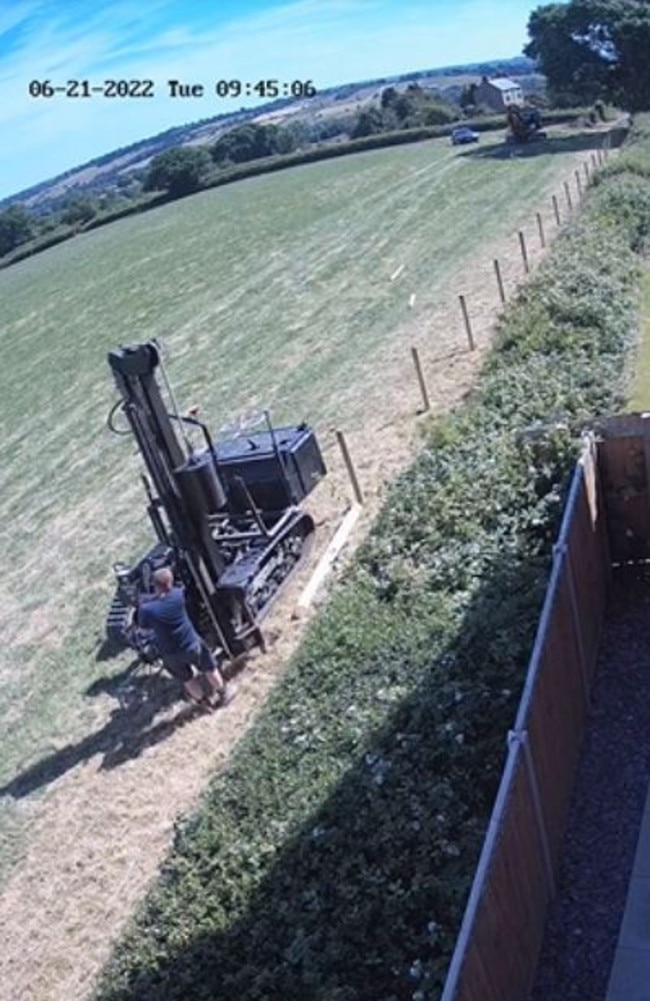 This is the moment a gas explosion in Derbyshire sent a man flying into the air.