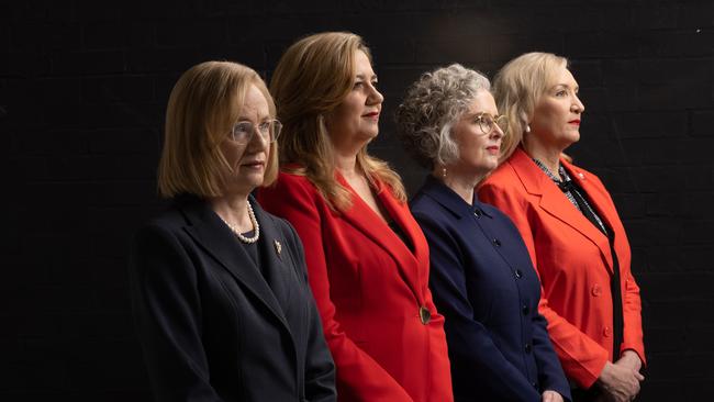 The women running Queensland. Premier Annastacia Palaszczuk, Governor Jeannette Young, Chief Justice Helen Bowskill and Police Commissioner Katarina Carroll. Picture: David Kelly