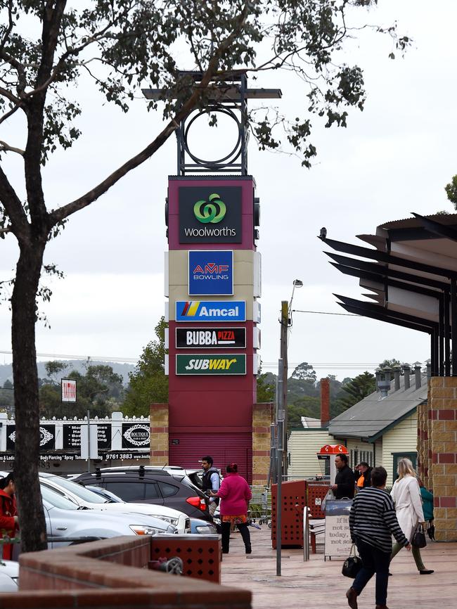 The Boronia Junction shopping precinct is not far from the Boronia police station. Picture: Steve Tanner