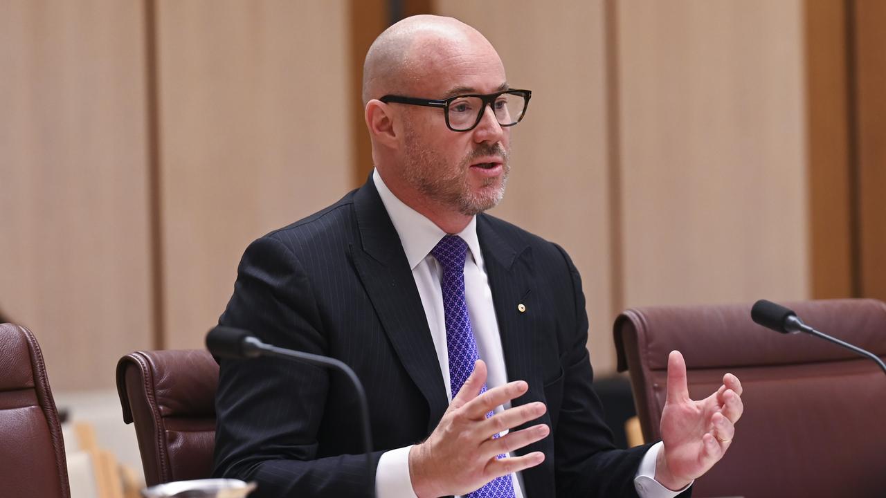 Former PwC boss Luke Sayers fronts a Senate inquiry into consultancy services at Parliament House in Canberra. Picture: Martin Ollman/NCA NewsWire