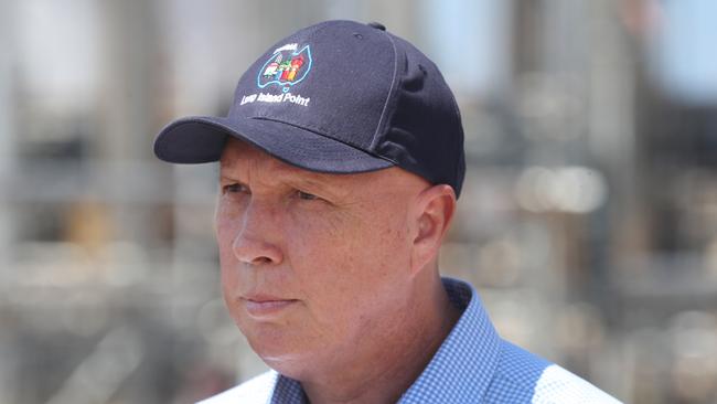 Opposition leader Peter Dutton at the Long Island Point Fractionation Plant in Hastings. Picture: NCA NewsWire/David Crosling