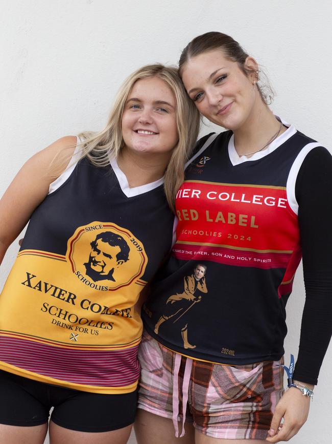 Xavier College graduates Brianna Taylor, 18, and Maya Smith, 17. Picture: Brett Hartwig