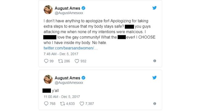 August Ames’ final tweets.