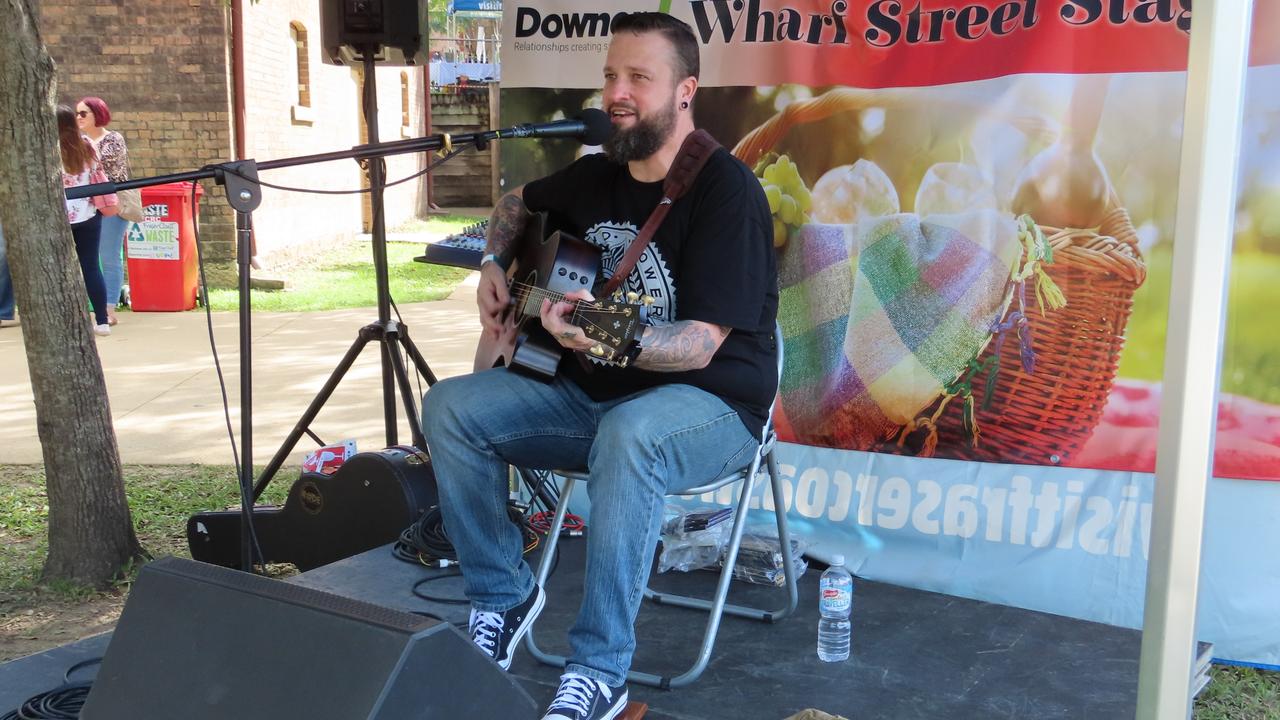 Derek F Smith entertaining the crowd at the Relish Food & Wine Festival.