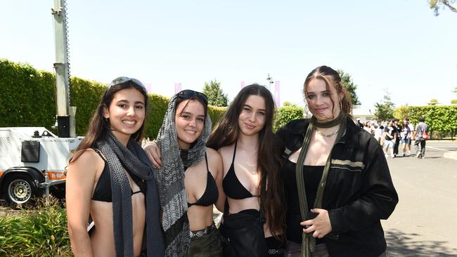 Cassie May, Asha Harwood, Dajirdi Moorkarkem and Kara Lindsay at St. Jerome’s Laneway Festival in Melbourne 2024.