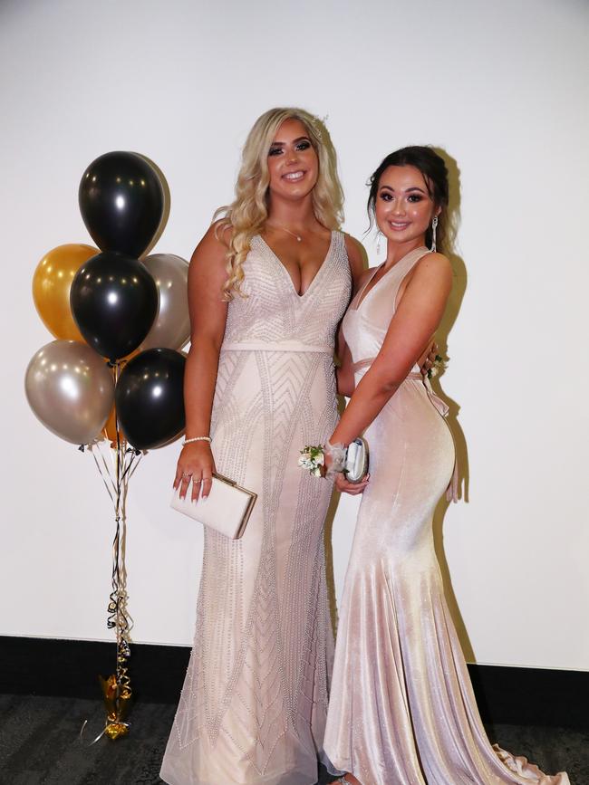 Lilianna Lerch and Ruby Hodgins at Trinity Lutheran College formal at Gold Coast Convention and Exhibition Centre. Photograph : Jason O'Brien